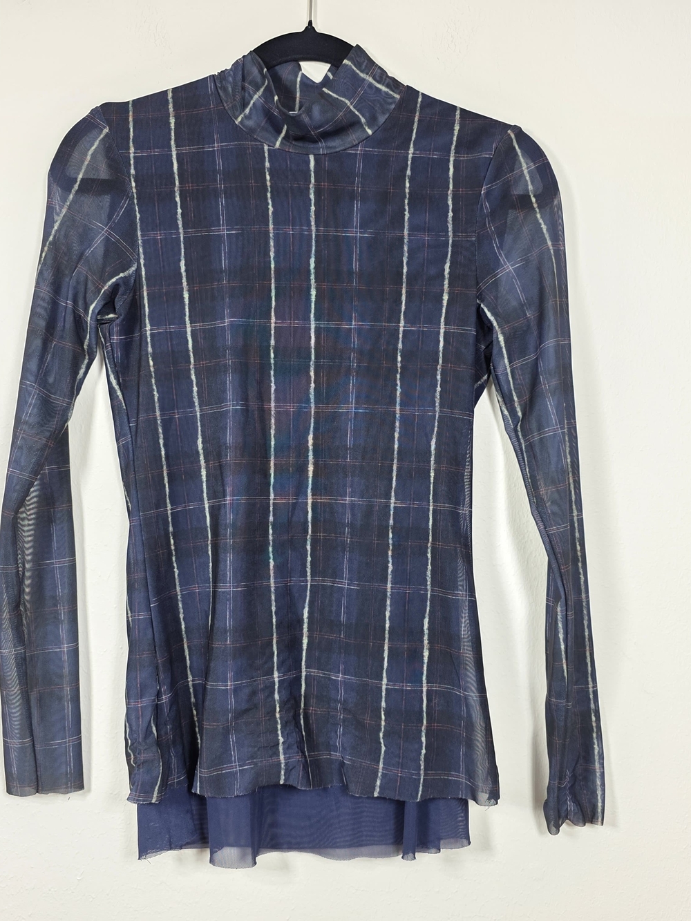 BAUM UND PFERDGARTEN JODI PLAID MESH TOP SIZE S MSRP $119 - Picture 4 of 9